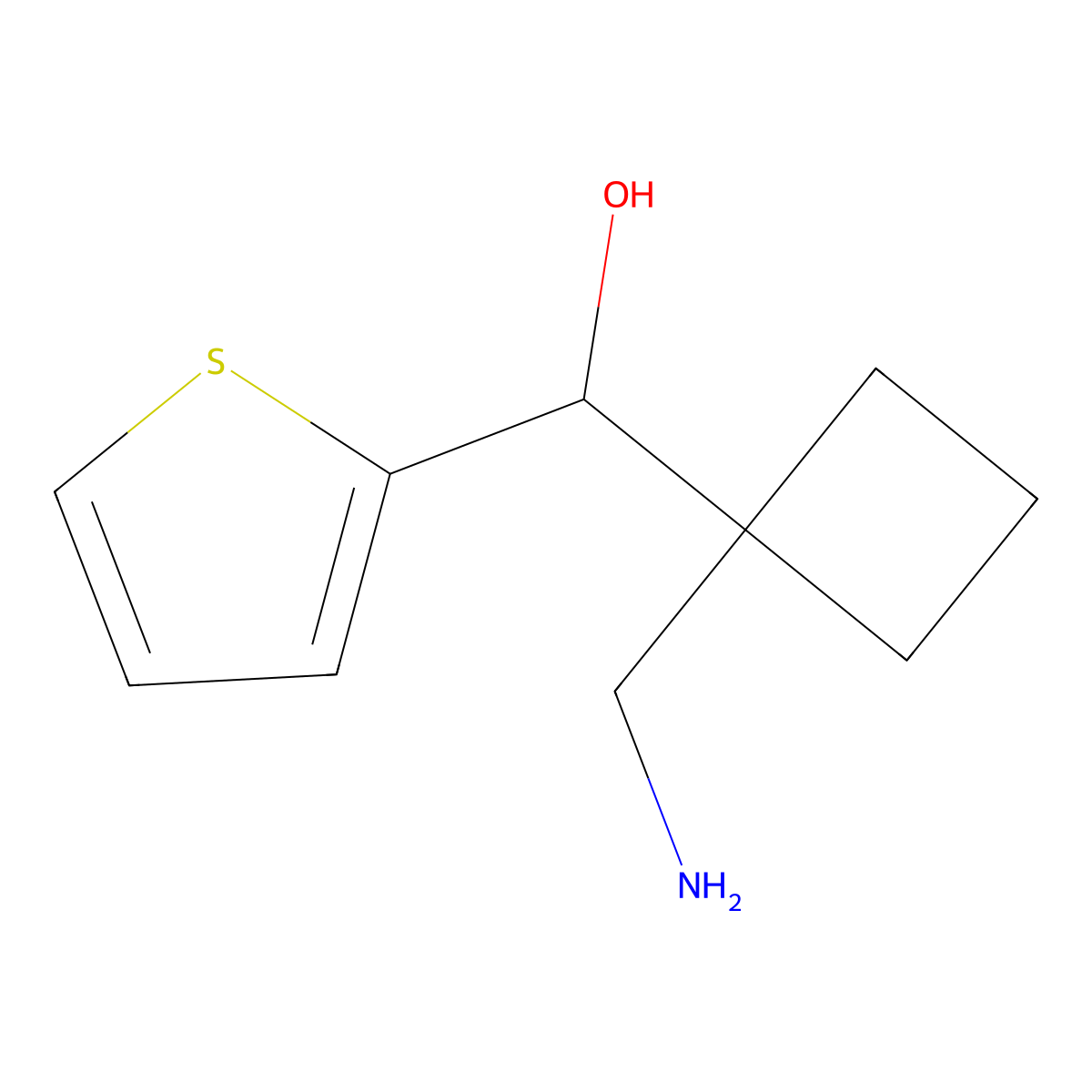 [1-(Aminomethyl)cyclobutyl](thiophen-2-yl)methanol molecular structure, CAS 1522988-87-9