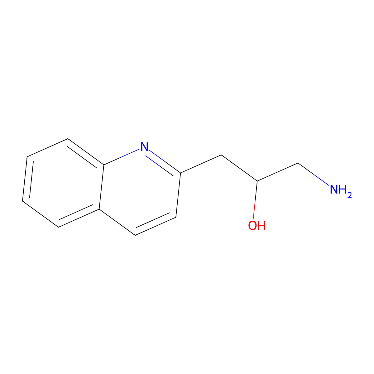 1-Amino-3-(quinolin-2-yl)propan-2-ol molecular structure, CAS 1522999-44-5