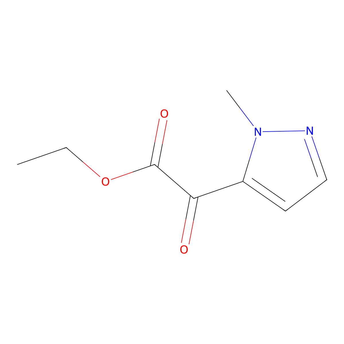 ethyl 2-(1-methyl-1H-pyrazol-5-yl)-2-oxoacetate molecular structure, CAS 1523001-59-3