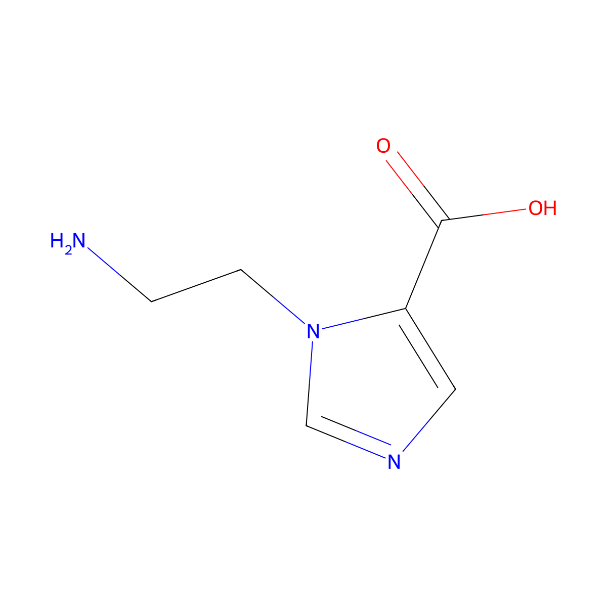 1-(2-aminoethyl)-1H-imidazole-5-carboxylic acid molecular structure, CAS 1523006-31-6