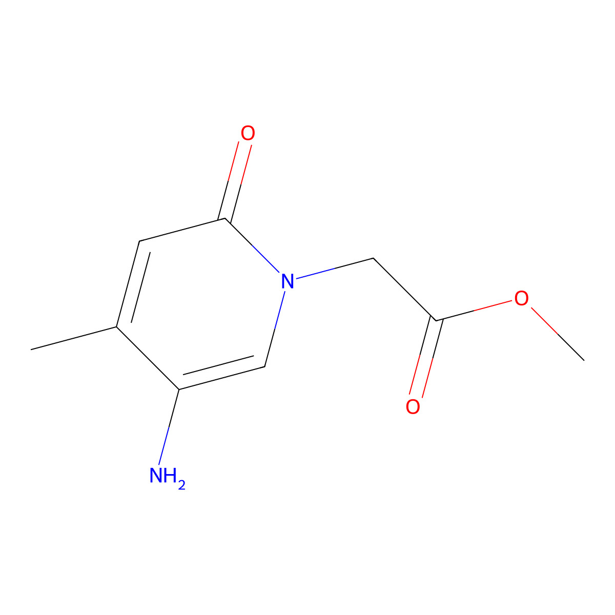 Methyl 2-(5-amino-4-methyl-2-oxo-1,2-dihydropyridin-1-yl)acetate molecular structure, CAS 1523006-68-9
