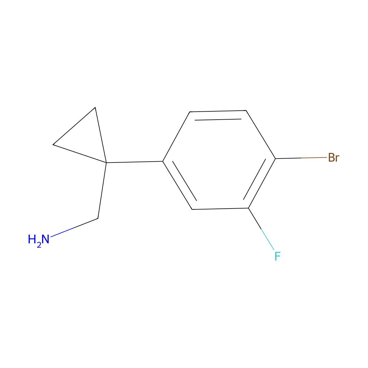 1-(4-Bromo-3-fluorophenyl)cyclopropanemethanamine molecular structure, CAS 1523008-70-9