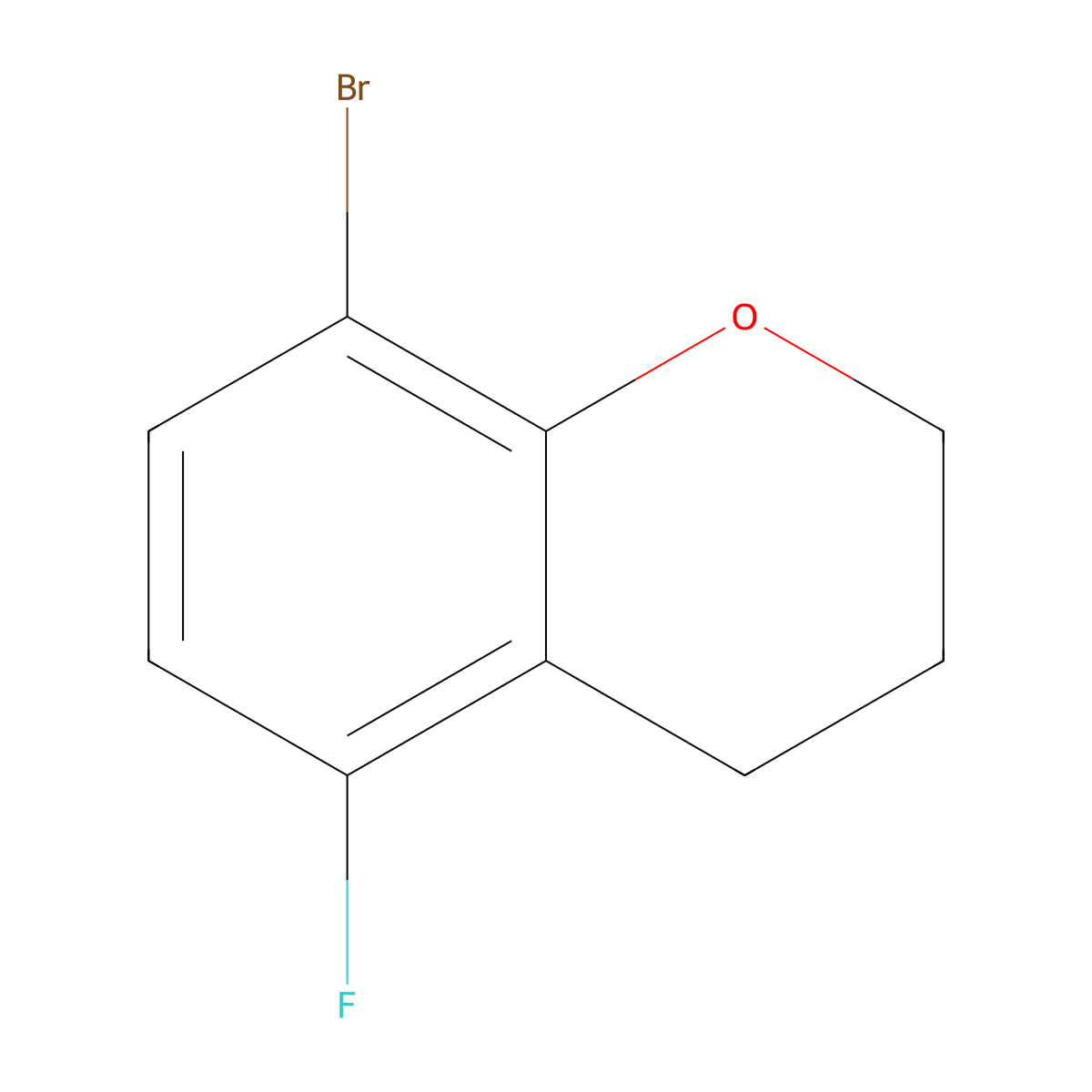 8-bromo-5-fluoro-3,4-dihydro-2H-1-benzopyran molecular structure, CAS 1523009-39-3