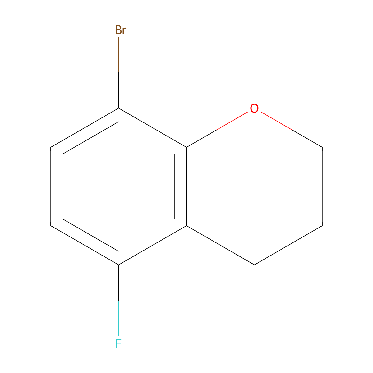 8-bromo-5-fluoro-3,4-dihydro-2H-1-benzopyran molecular structure, CAS 1523009-39-3