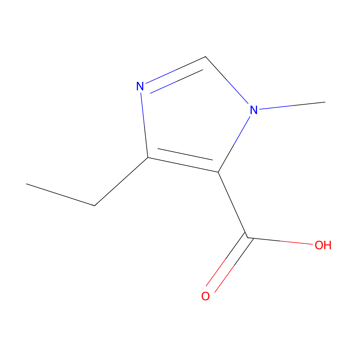 4-ethyl-1-methyl-1H-imidazole-5-carboxylic acid molecular structure, CAS 1523016-94-5