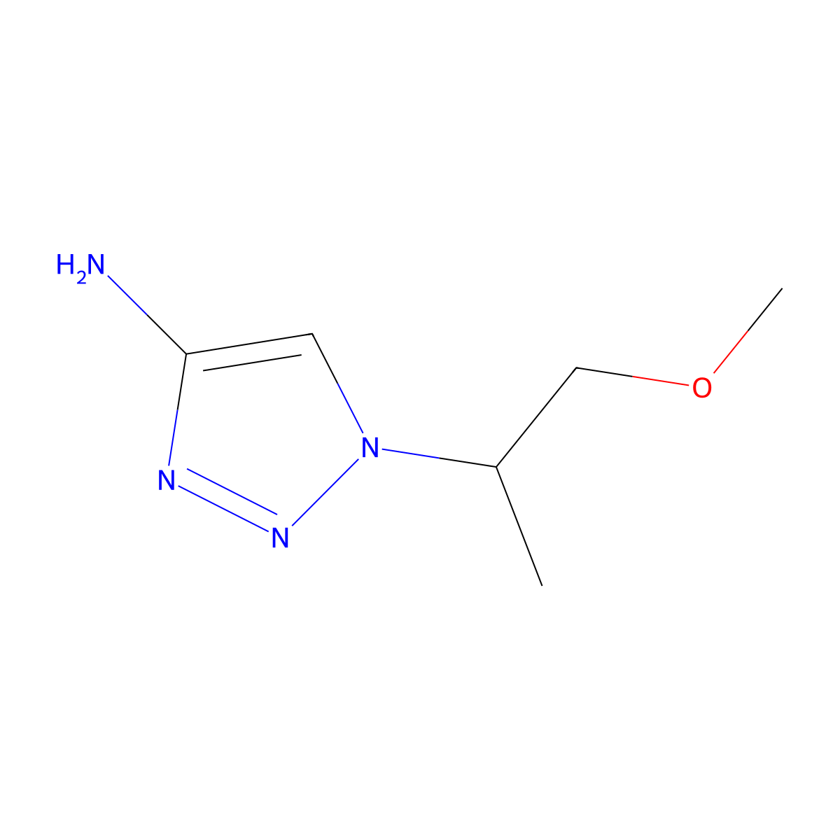 1-(1-methoxypropan-2-yl)-1H-1,2,3-triazol-4-amine molecular structure, CAS 1523024-55-6