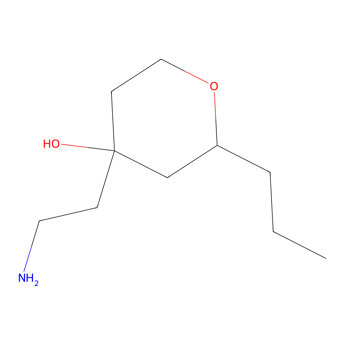 4-(2-Aminoethyl)-2-propyloxan-4-ol molecular structure, CAS 1523030-78-5