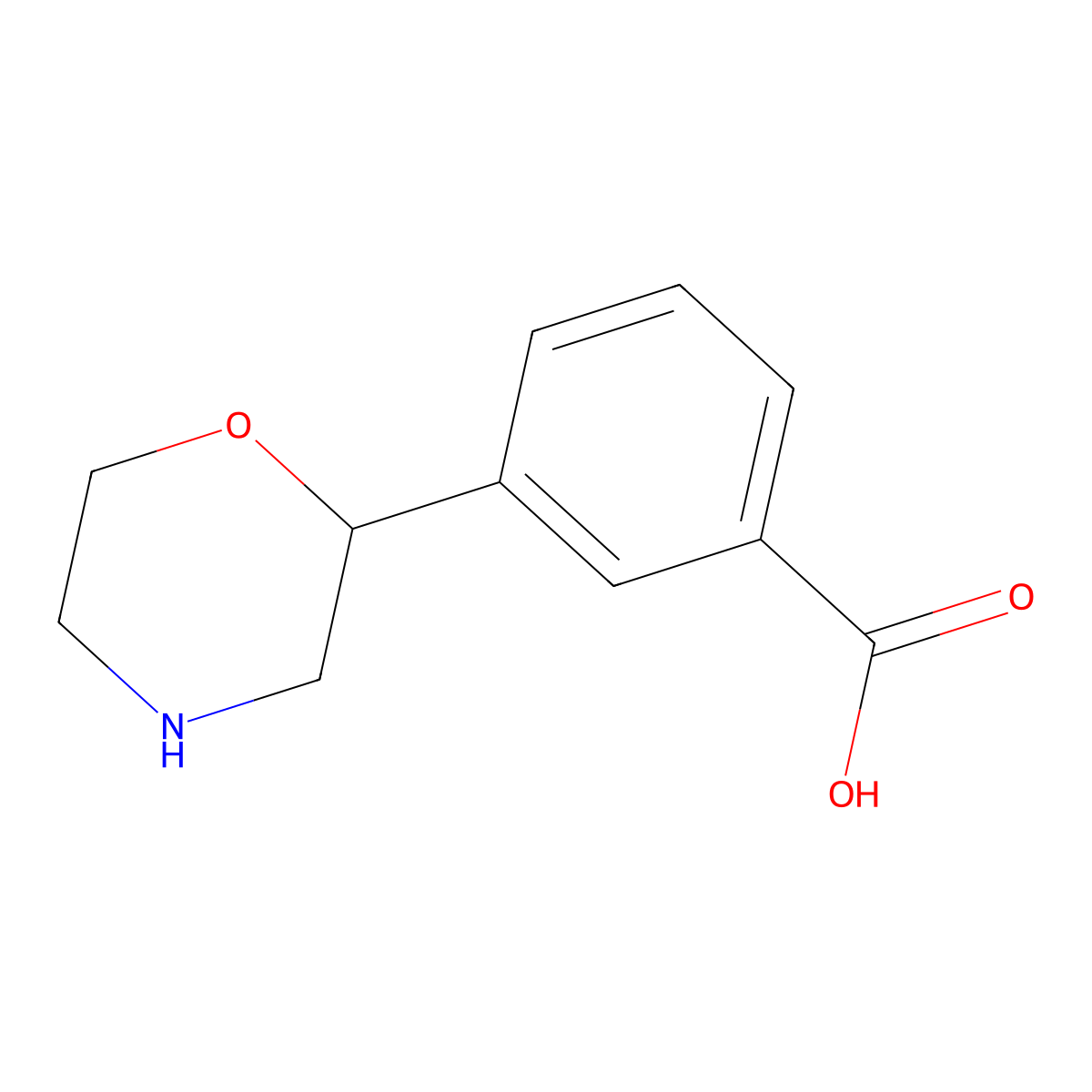 3-(Morpholin-2-yl)benzoic acid molecular structure, CAS 1523044-40-7