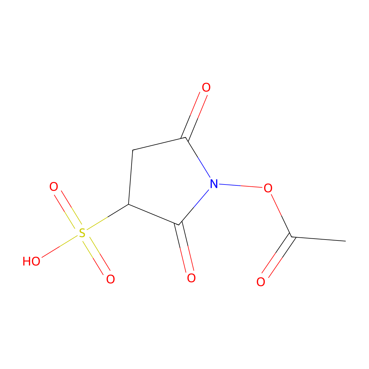Sulfosuccinimidyl acetate molecular structure, CAS 152305-87-8