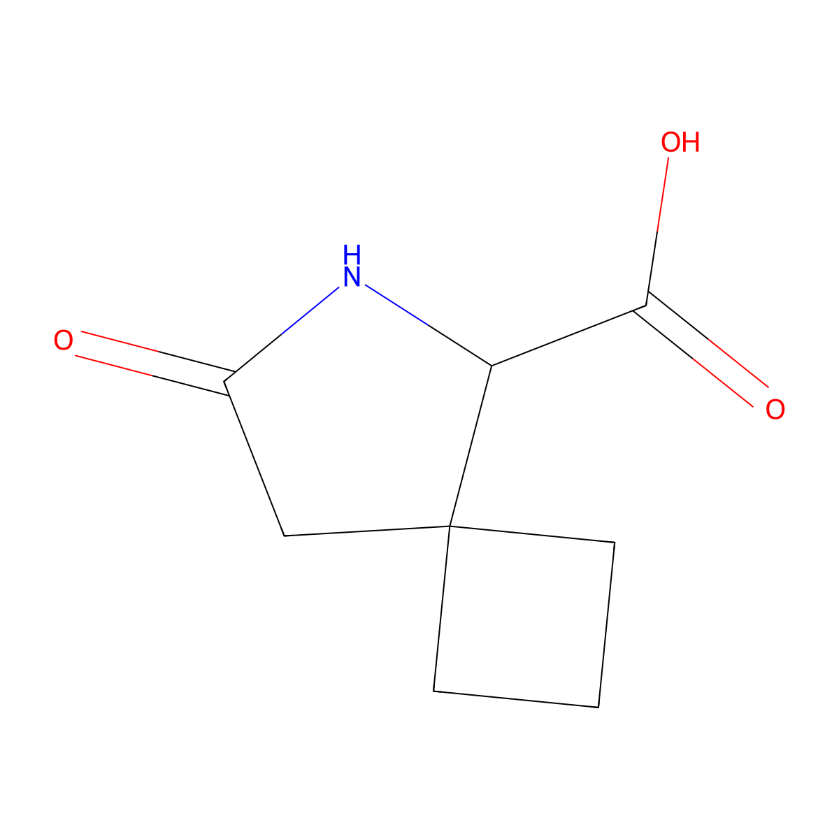 7-Oxo-6-azaspiro[3.4]octane-5-carboxylic acid molecular structure, CAS 1523055-23-3