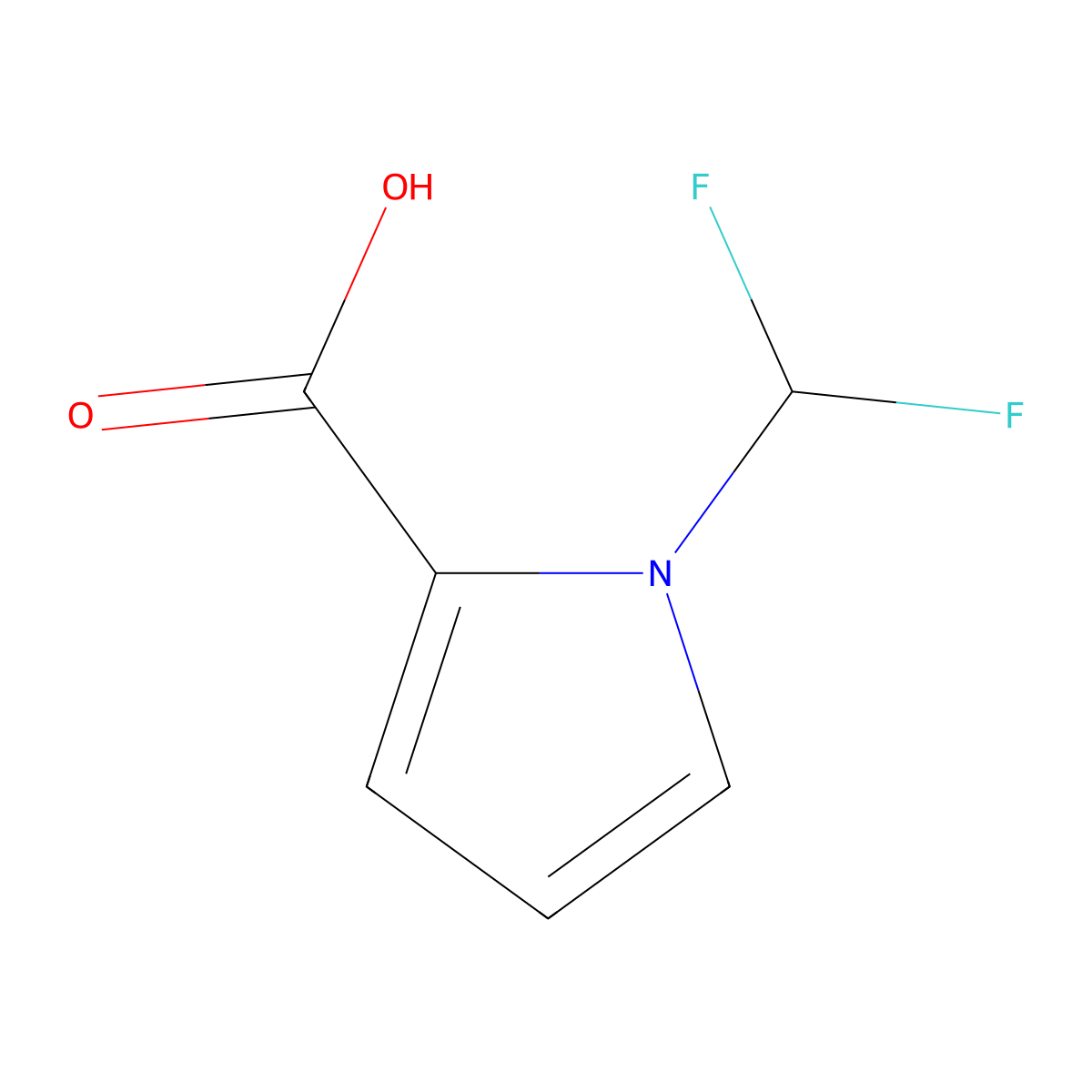1-(Difluoromethyl)-1H-pyrrole-2-carboxylic acid molecular structure, CAS 1523056-12-3