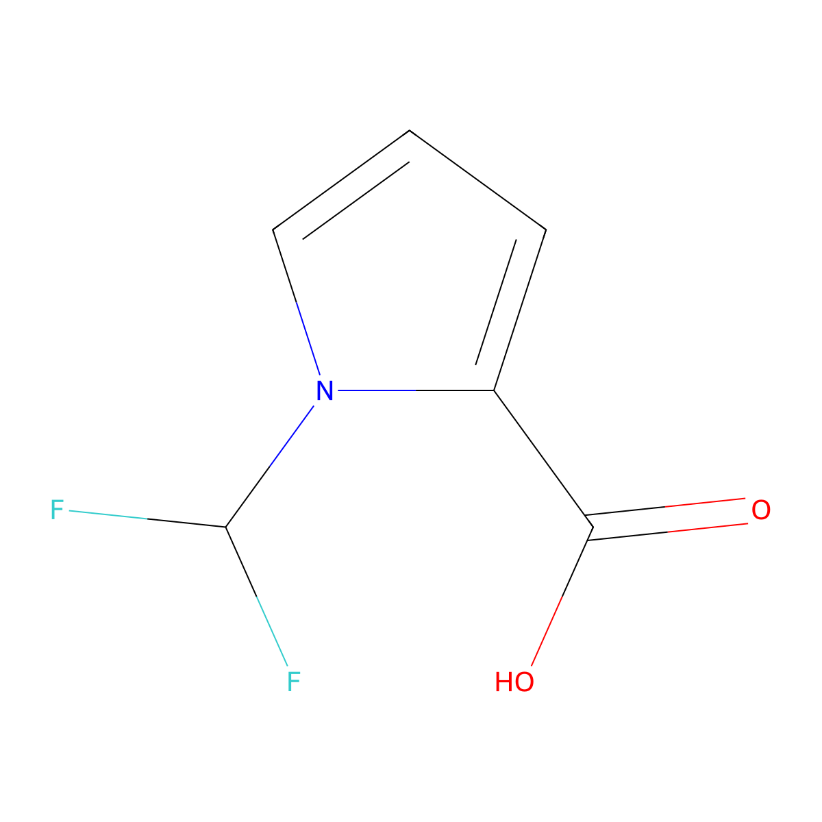 1-(Difluoromethyl)-1H-pyrrole-2-carboxylic acid molecular structure, CAS 1523056-12-3