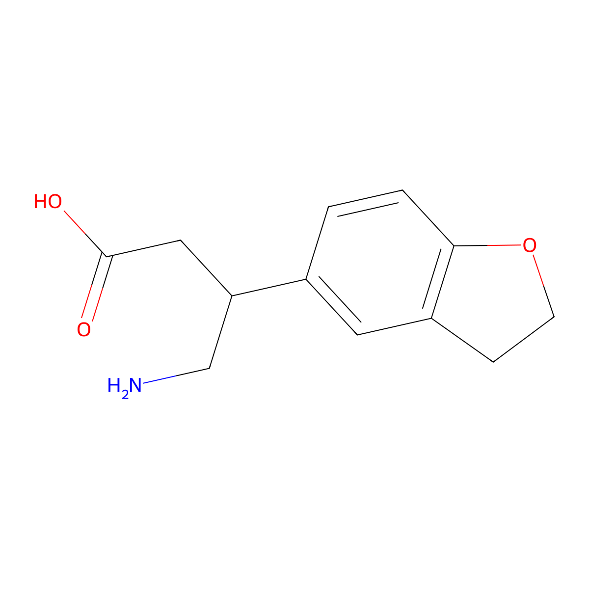 4-Amino-3-(2,3-dihydrobenzofuran-5-yl)butanoic acid molecular structure, CAS 1523061-31-5