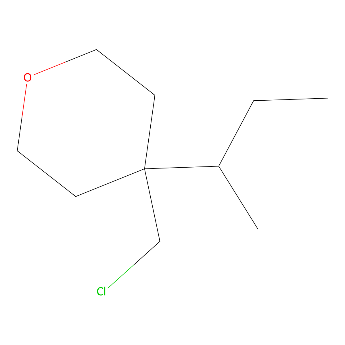 4-(Butan-2-yl)-4-(chloromethyl)oxane molecular structure, CAS 1523062-89-6