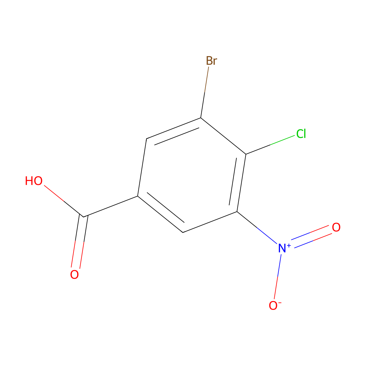3-Bromo-4-chloro-5-nitrobenzoic acid molecular structure, CAS 1523065-07-7