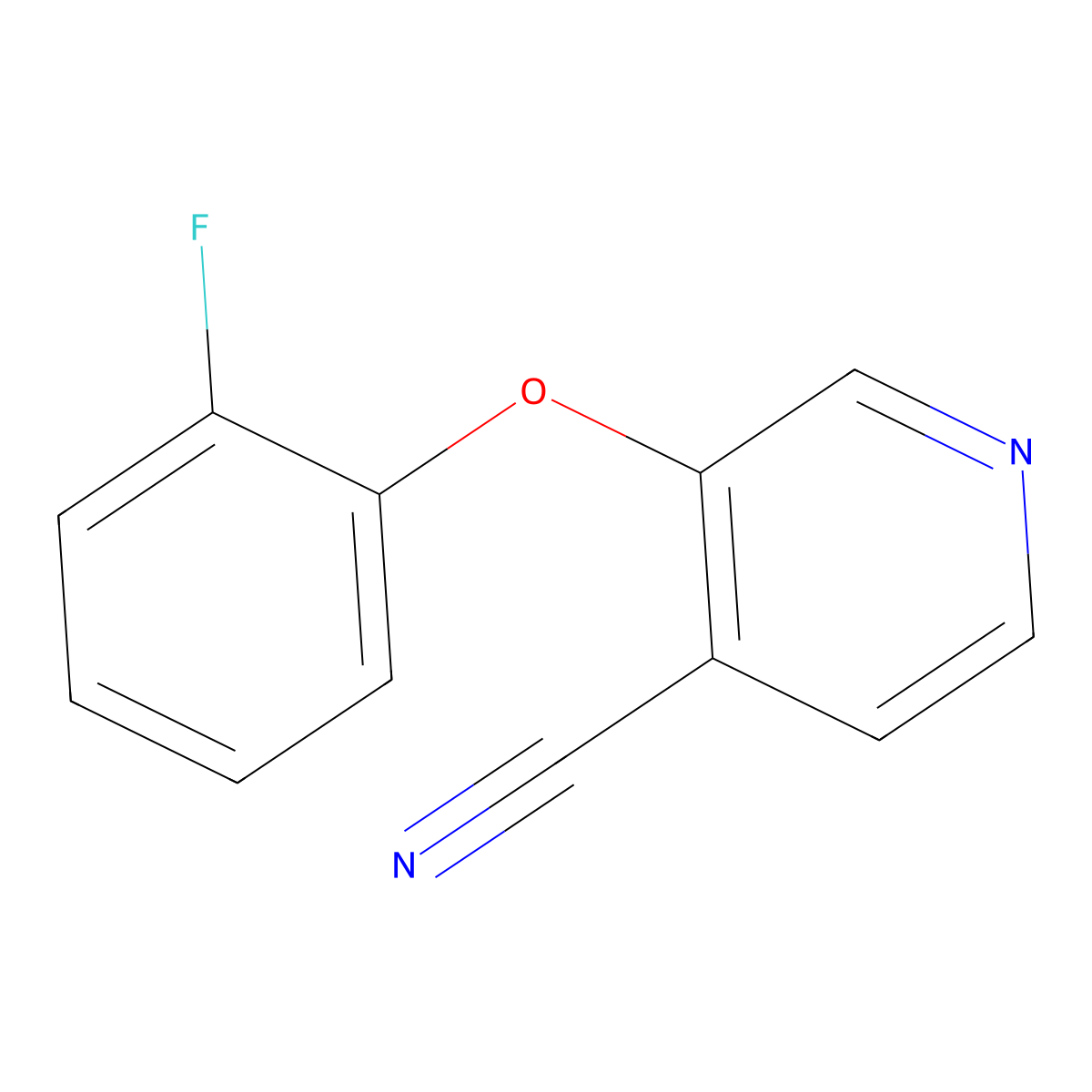 3-(2-Fluorophenoxy)pyridine-4-carbonitrile molecular structure, CAS 1523090-60-9