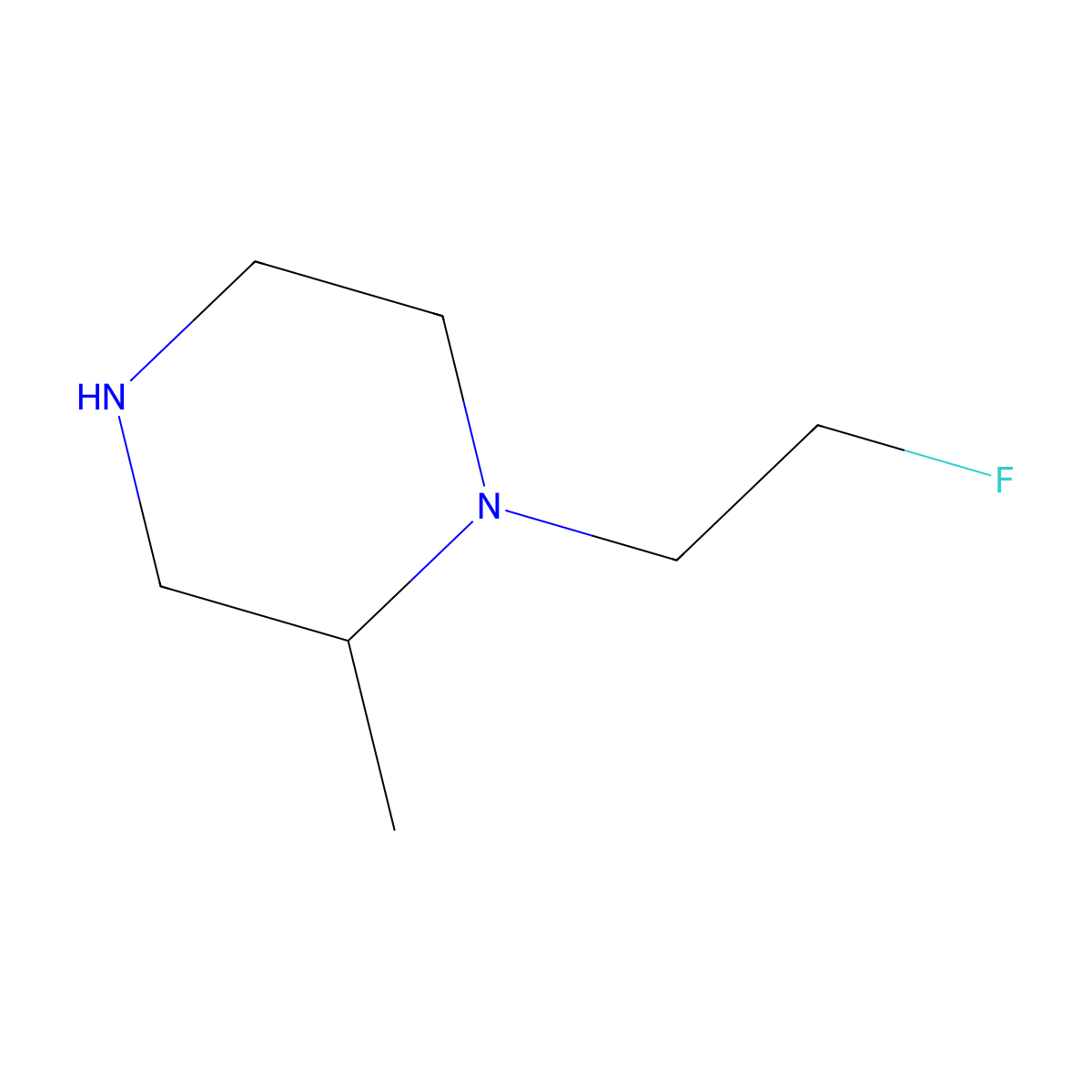 1-(2-Fluoroethyl)-2-methylpiperazine molecular structure, CAS 1523094-05-4