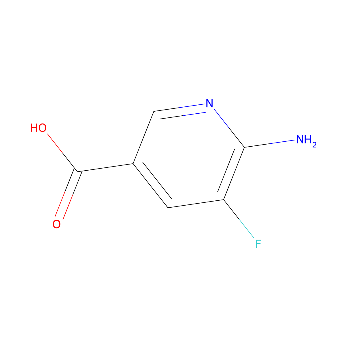 6-Amino-5-fluoronicotinic acid molecular structure, CAS 1523095-31-9