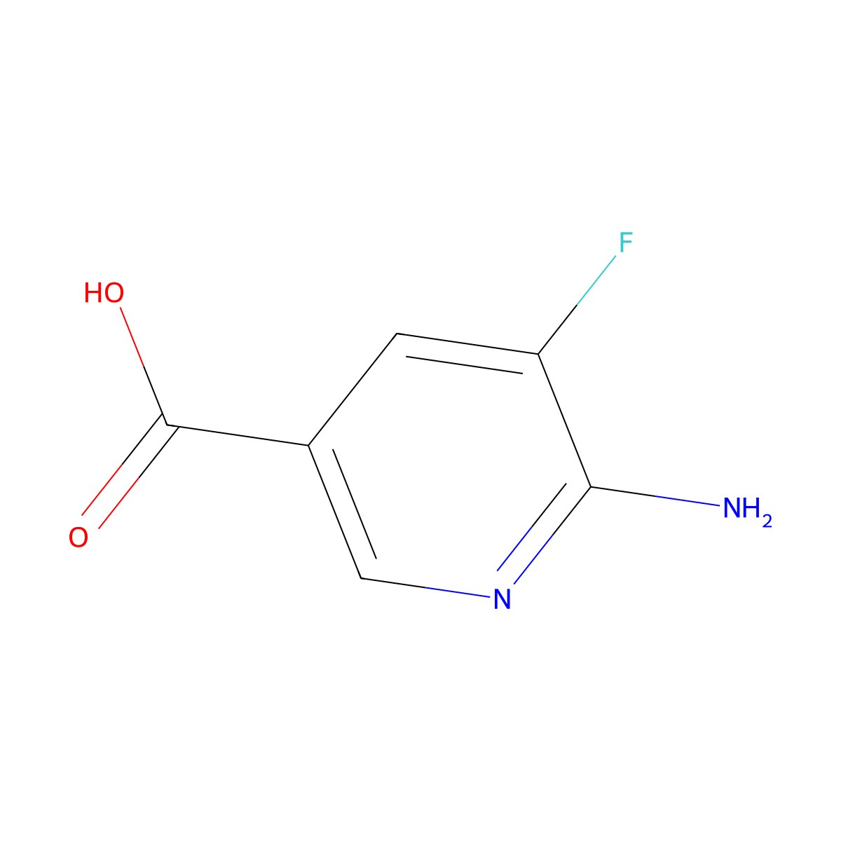 6-Amino-5-fluoronicotinic acid molecular structure, CAS 1523095-31-9