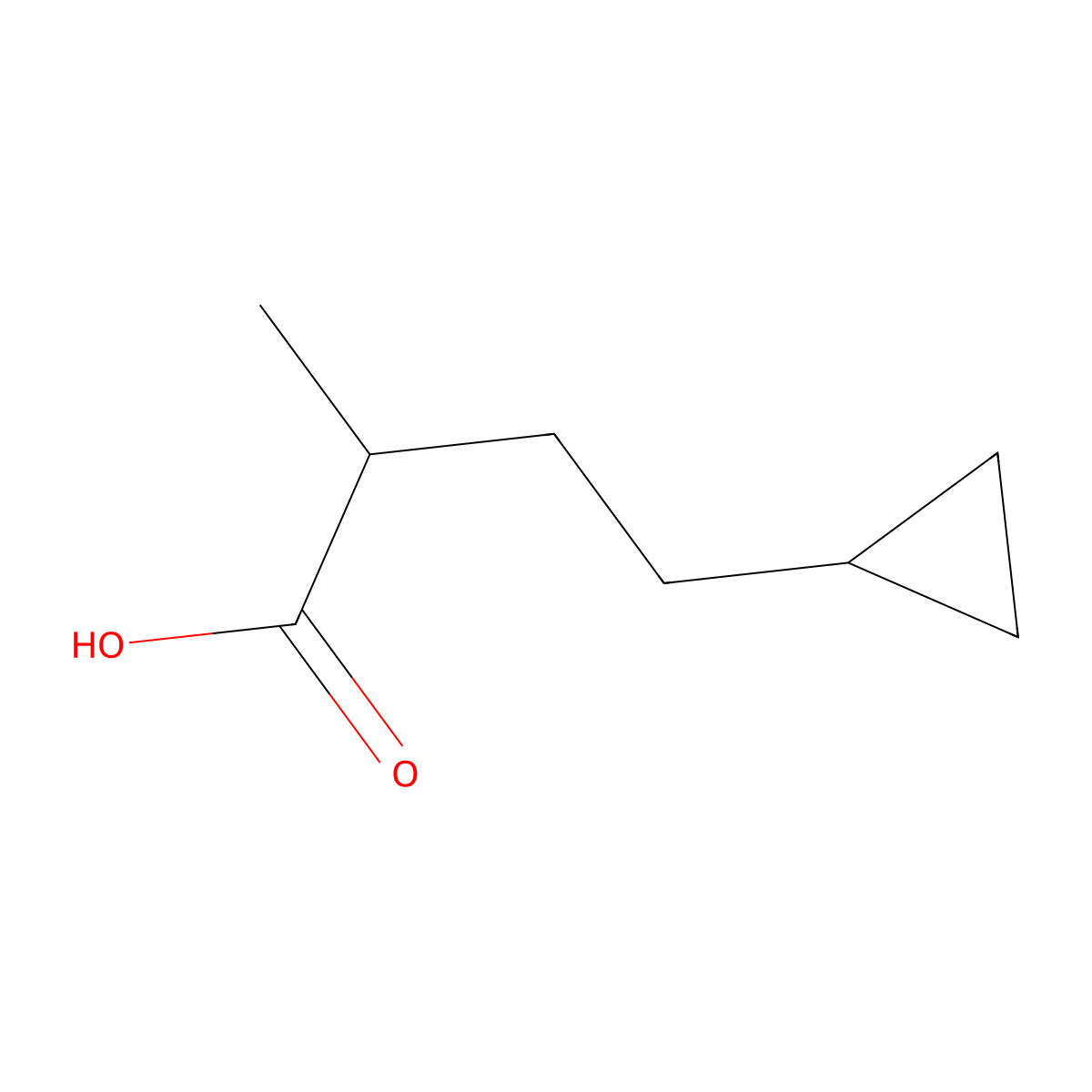 4-Cyclopropyl-2-methylbutanoic acid molecular structure, CAS 1523099-82-2