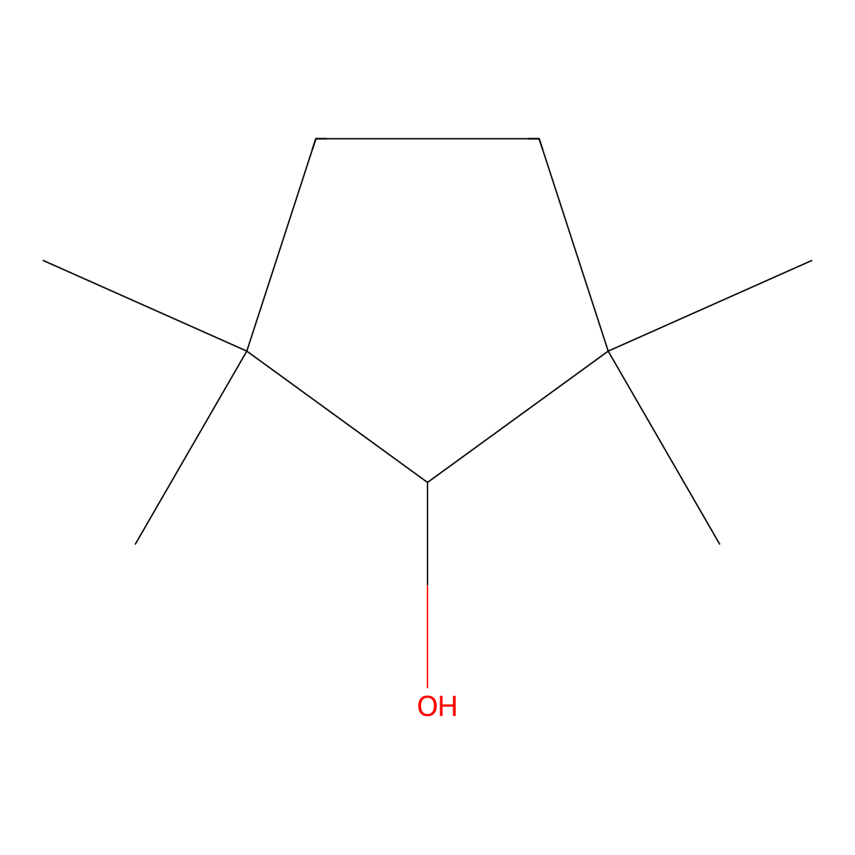 2,2,5,5-Tetramethylcyclopentan-1-ol molecular structure, CAS 15231-50-2
