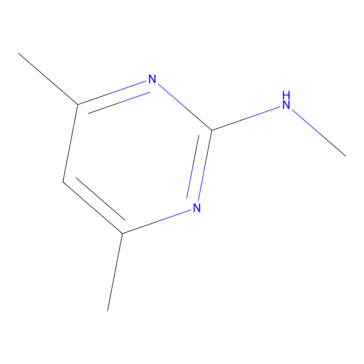 N,4,6-Trimethyl-2-pyrimidinamine molecular structure, CAS 15231-64-8
