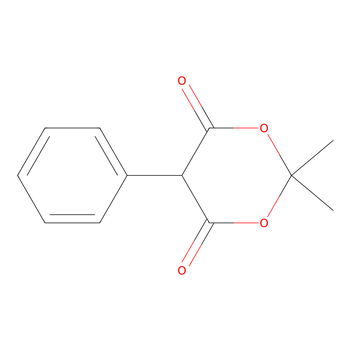 2,2-Dimethyl-5-phenyl-1,3-dioxane-4,6-dione molecular structure, CAS 15231-78-4