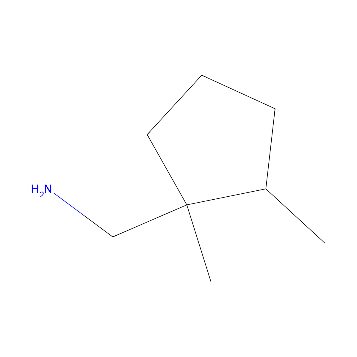 (1,2-Dimethylcyclopentyl)methanamine molecular structure, CAS 1523106-53-7