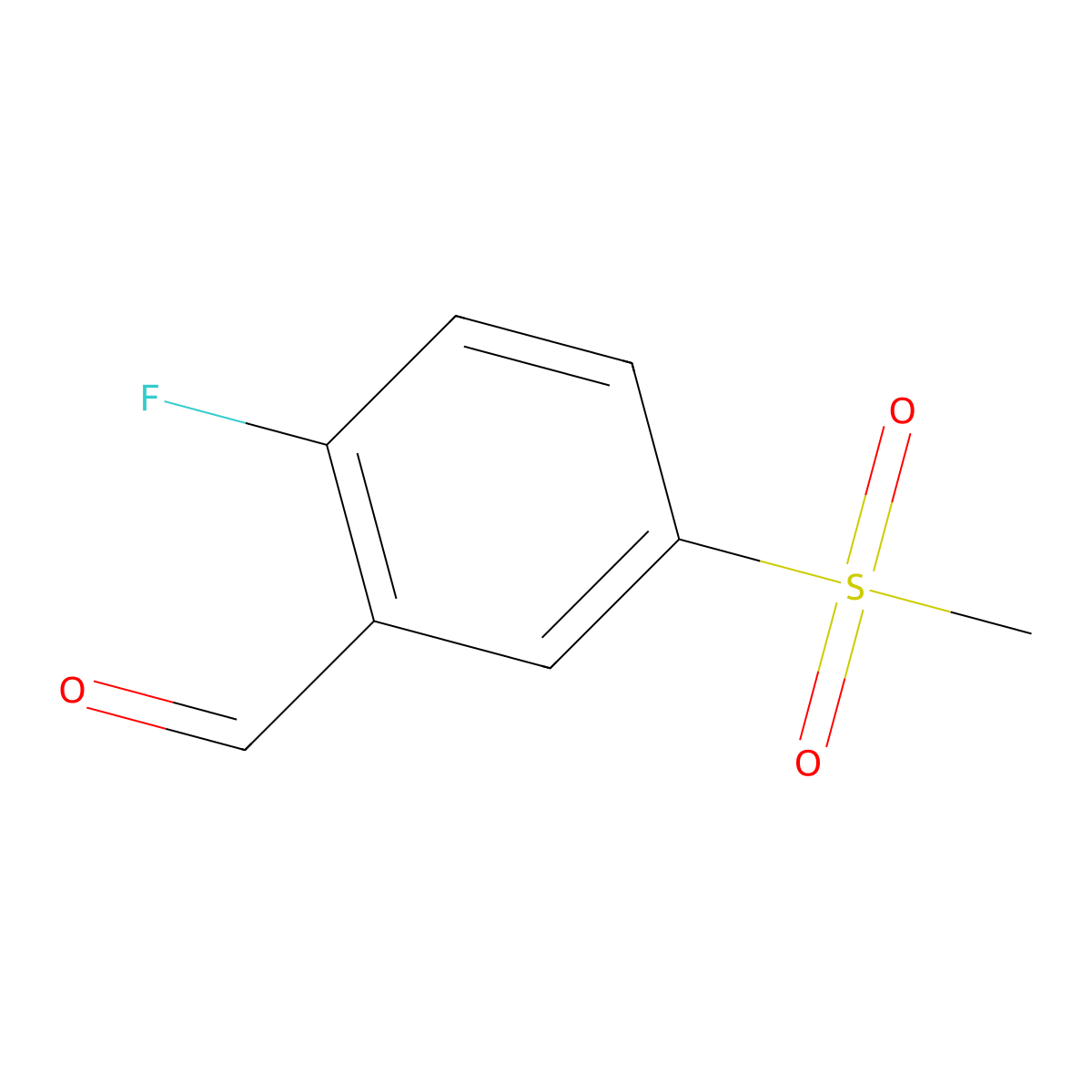 2-Fluoro-5-(methylsulfonyl)benzaldehyde molecular structure, CAS 1523116-19-9