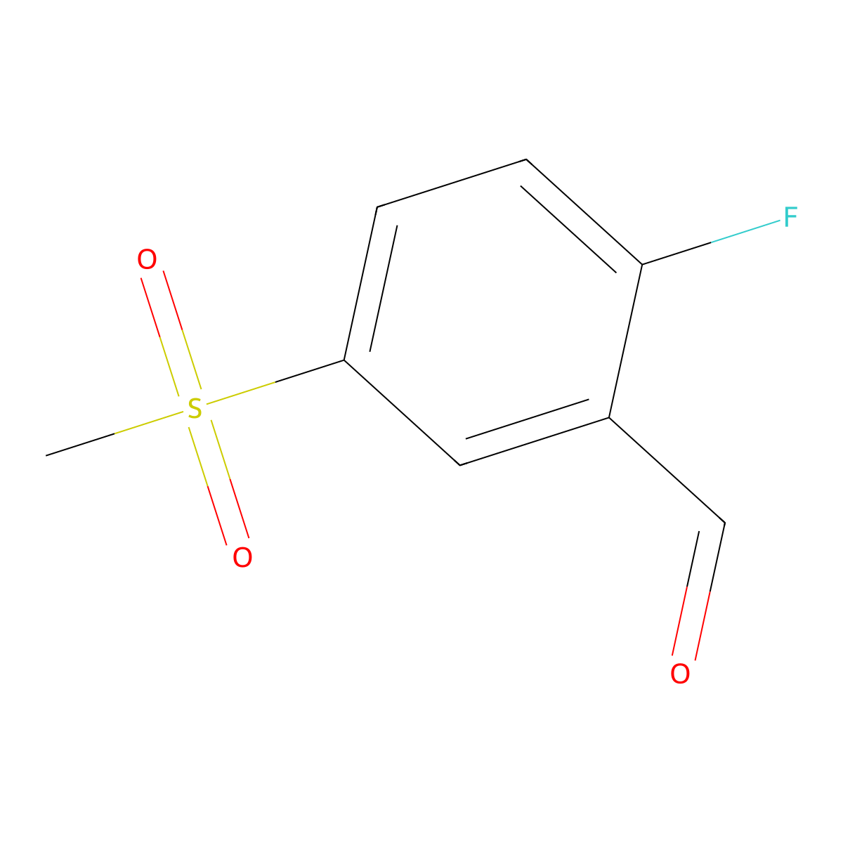 2-Fluoro-5-(methylsulfonyl)benzaldehyde molecular structure, CAS 1523116-19-9