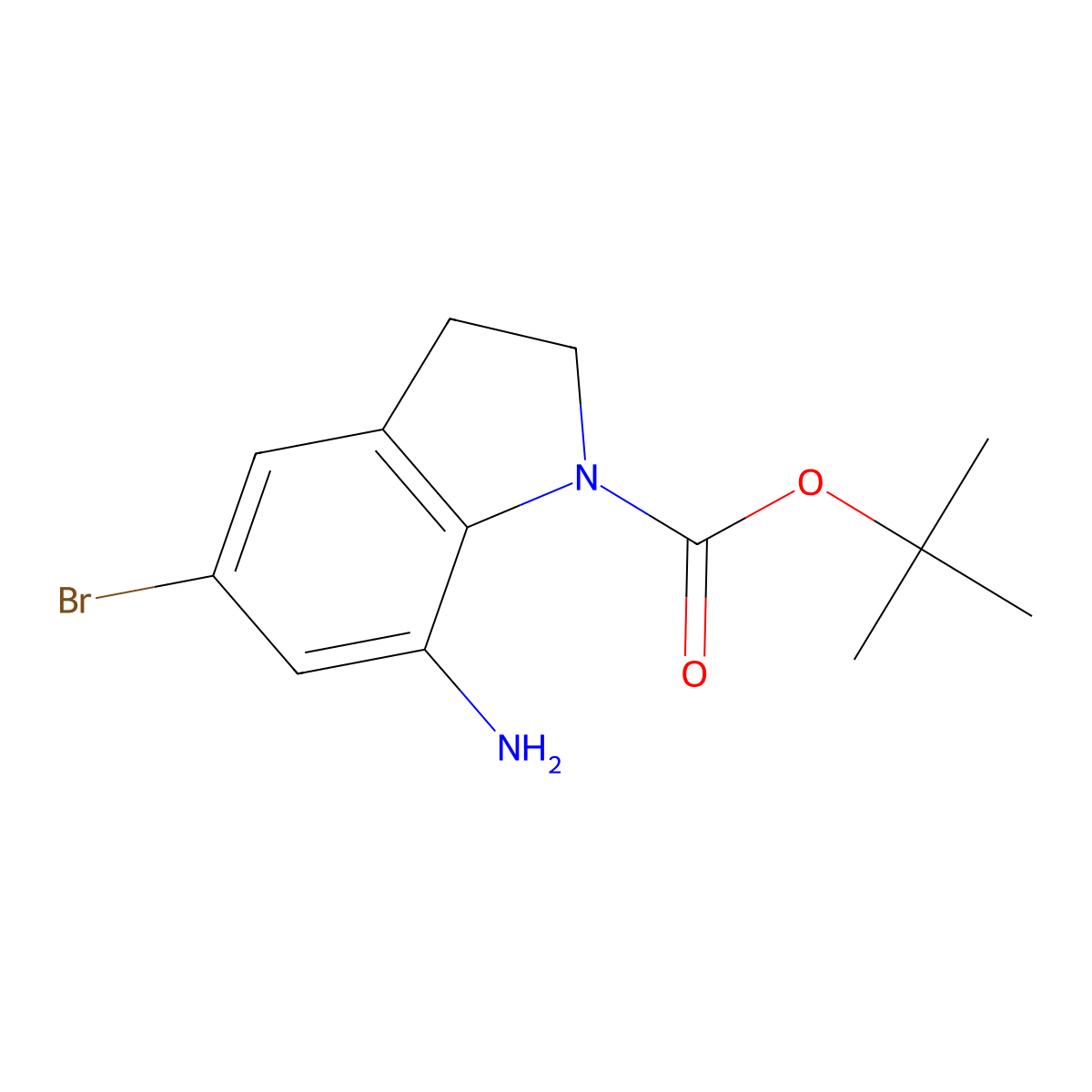 tert-Butyl 7-amino-5-bromoindoline-1-carboxylate molecular structure, CAS 1523123-22-9