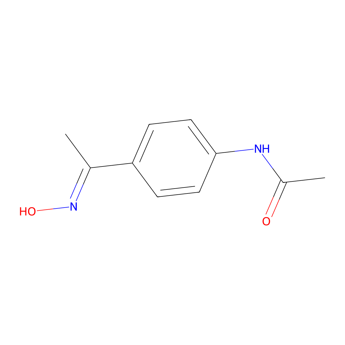 N-{4-[1-(hydroxyimino)ethyl]phenyl}acetamide molecular structure, CAS 1523143-27-2