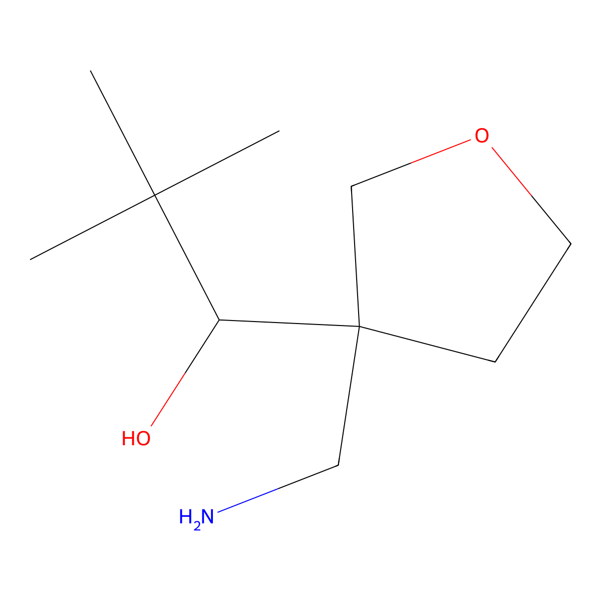1-[3-(Aminomethyl)oxolan-3-yl]-2,2-dimethylpropan-1-ol molecular structure, CAS 1523152-08-0