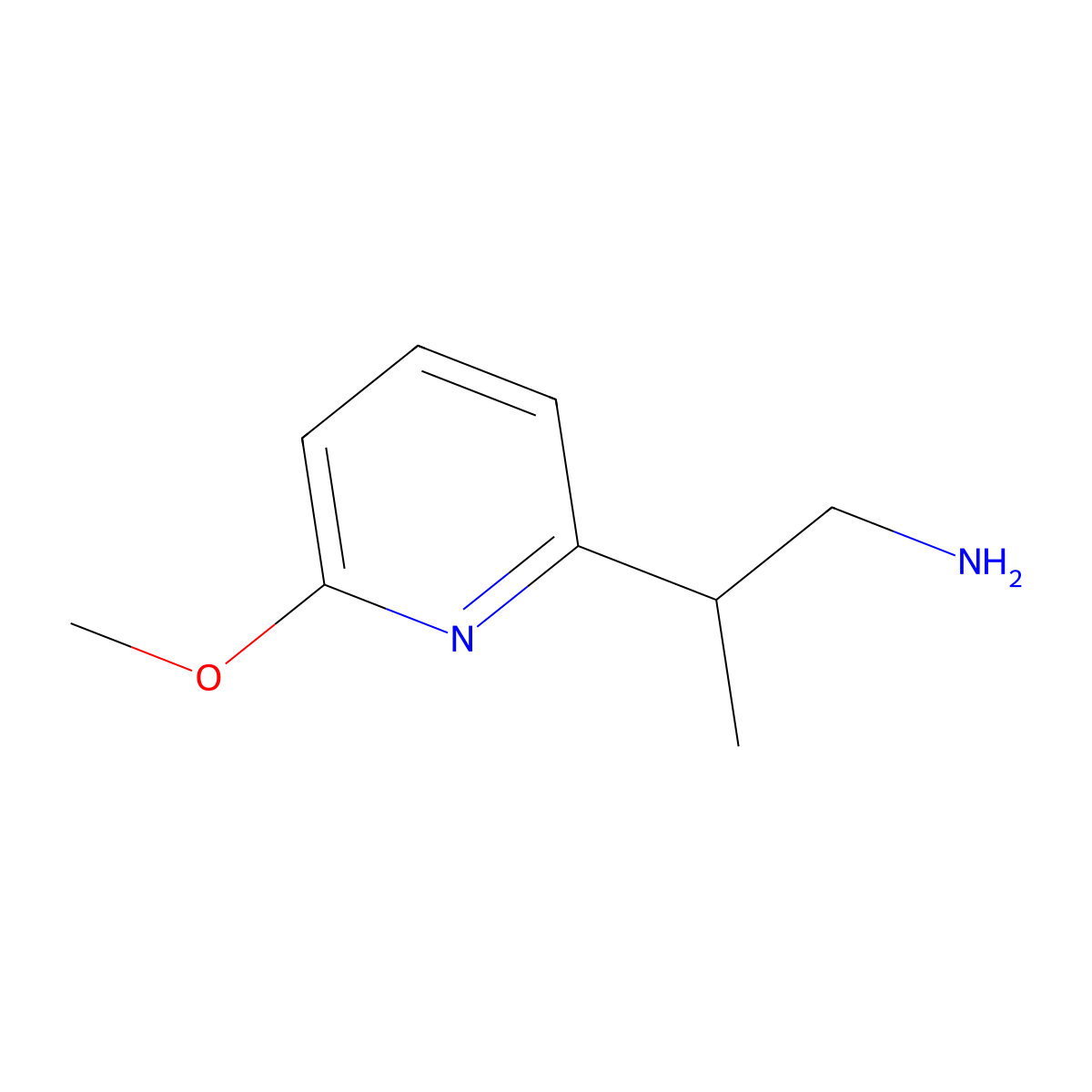 2-(6-Methoxypyridin-2-yl)propan-1-amine molecular structure, CAS 1523158-94-2
