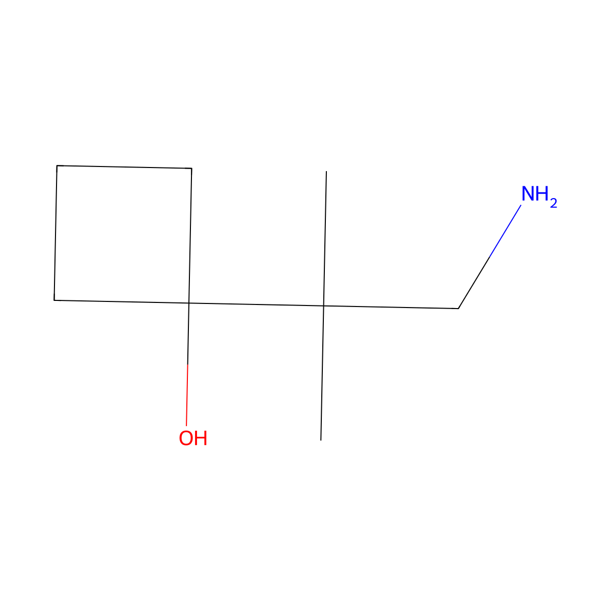 1-(1-Amino-2-methylpropan-2-yl)cyclobutan-1-ol molecular structure, CAS 1523159-92-3