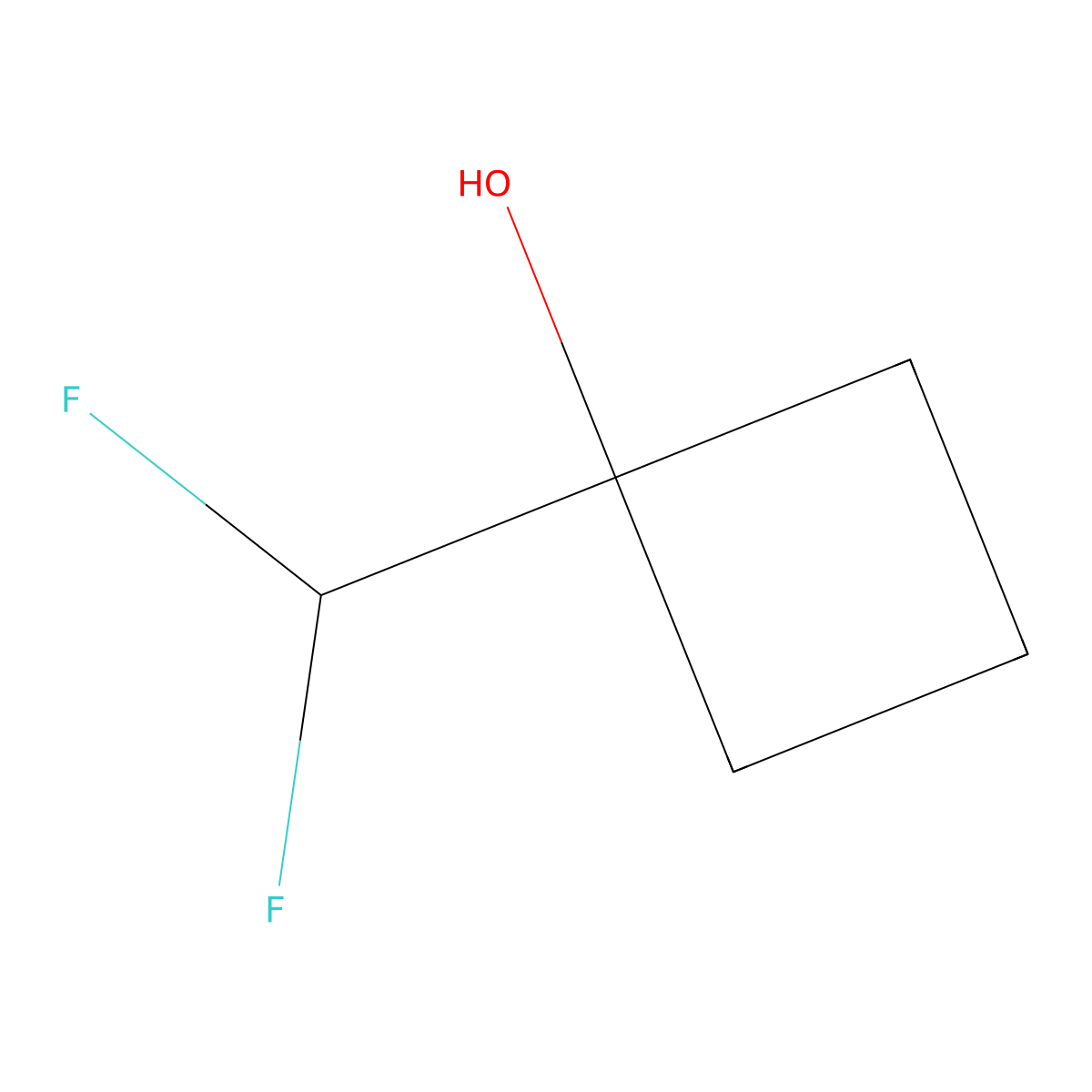 1-(Difluoromethyl)cyclobutanol molecular structure, CAS 1523172-79-3