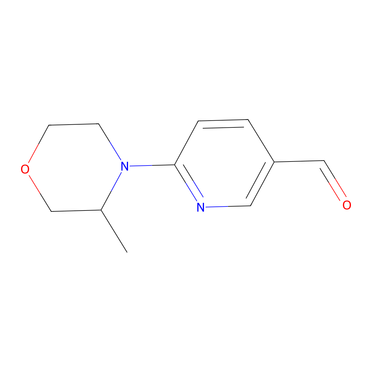 6-(3-Methylmorpholin-4-YL)pyridine-3-carbaldehyde molecular structure, CAS 1523173-58-1