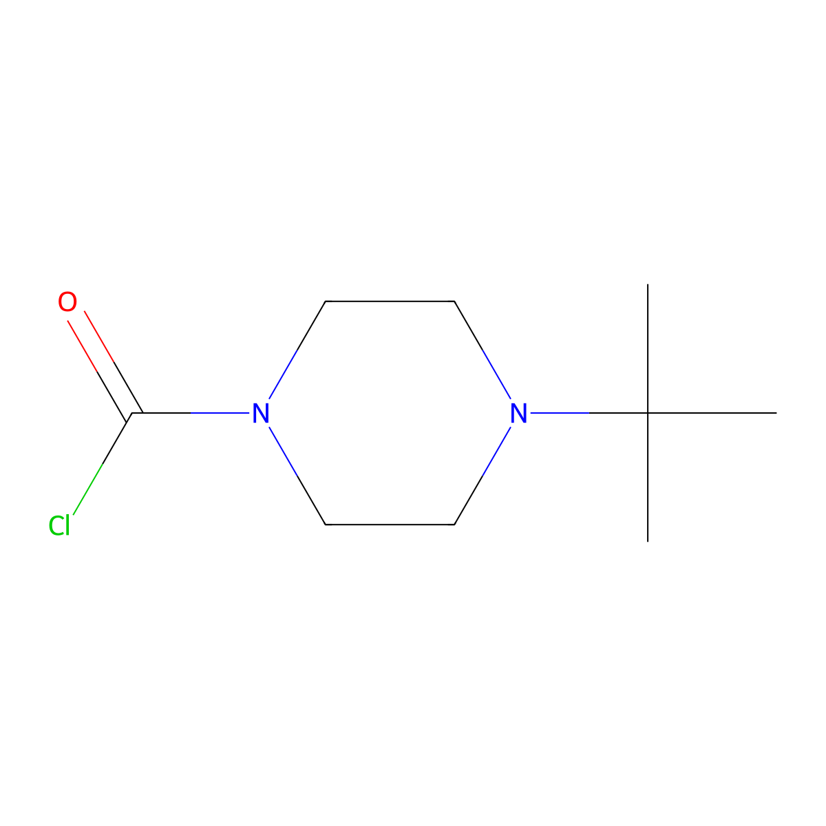 4-Tert-butylpiperazine-1-carbonyl chloride molecular structure, CAS 1523181-55-6