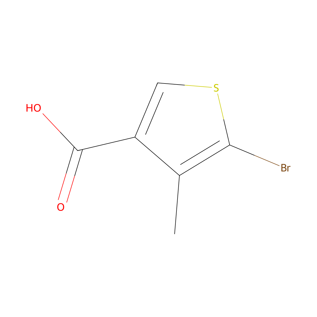 5-Bromo-4-methylthiophene-3-carboxylic acid molecular structure, CAS 1523182-95-7