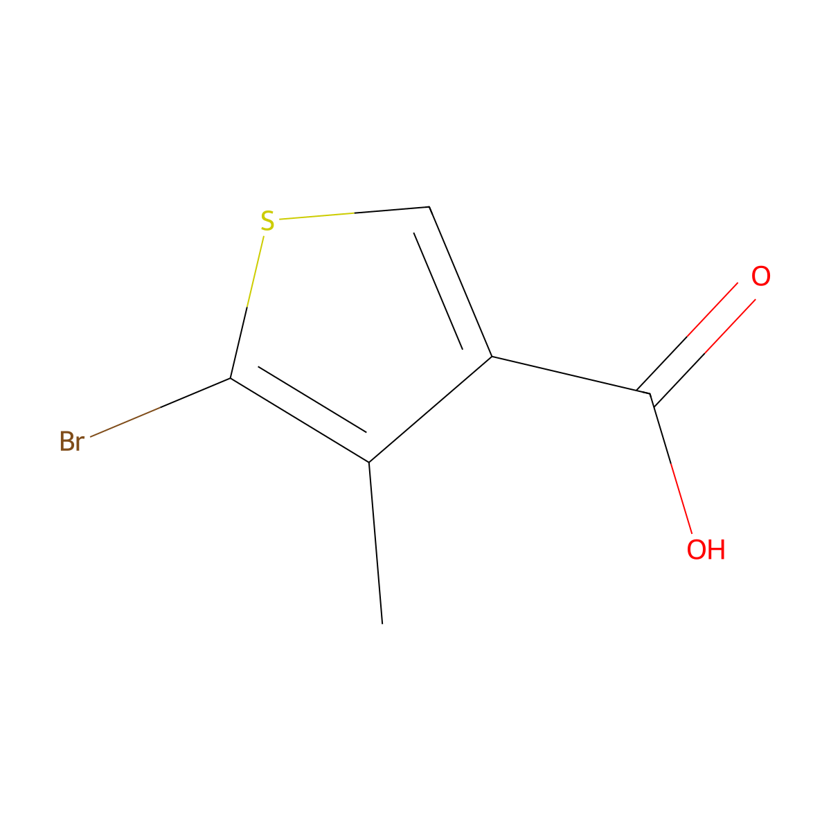 5-Bromo-4-methylthiophene-3-carboxylic acid molecular structure, CAS 1523182-95-7