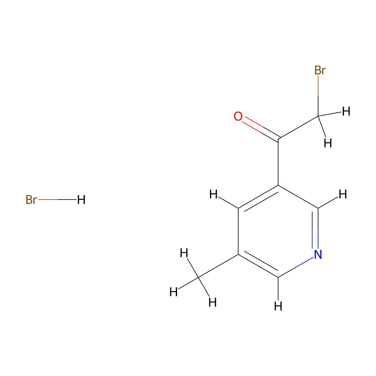 2-Bromo-1-(5-methylpyridin-3-yl)ethan-1-one hydrobromide molecular structure, CAS 1523193-02-3