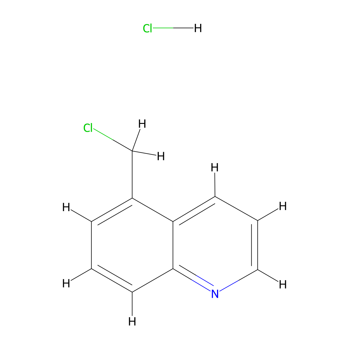 5-(Chloromethyl)quinoline hydrochloride molecular structure, CAS 1523194-36-6