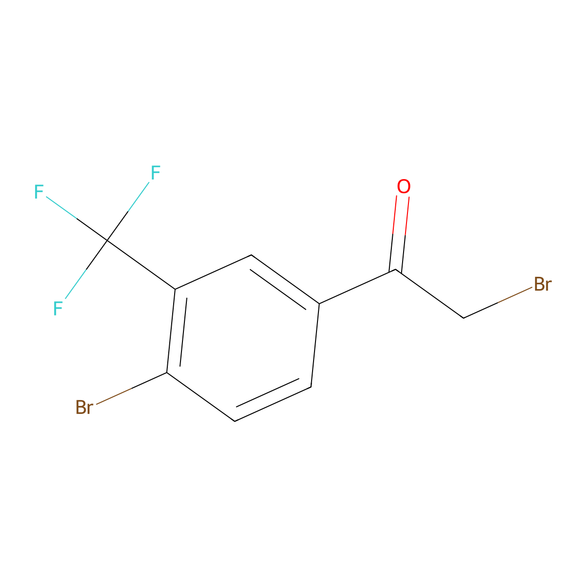 4-Bromo-3-(trifluoromethyl)phenacyl bromide molecular structure, CAS 1523196-85-1