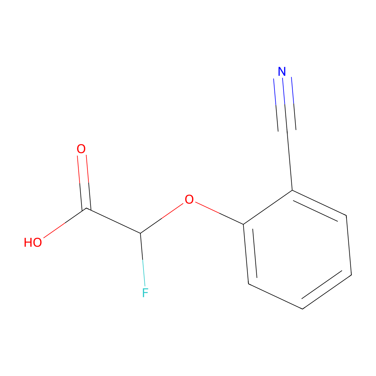 2-(2-Cyanophenoxy)-2-fluoroacetic acid molecular structure, CAS 1523204-79-6