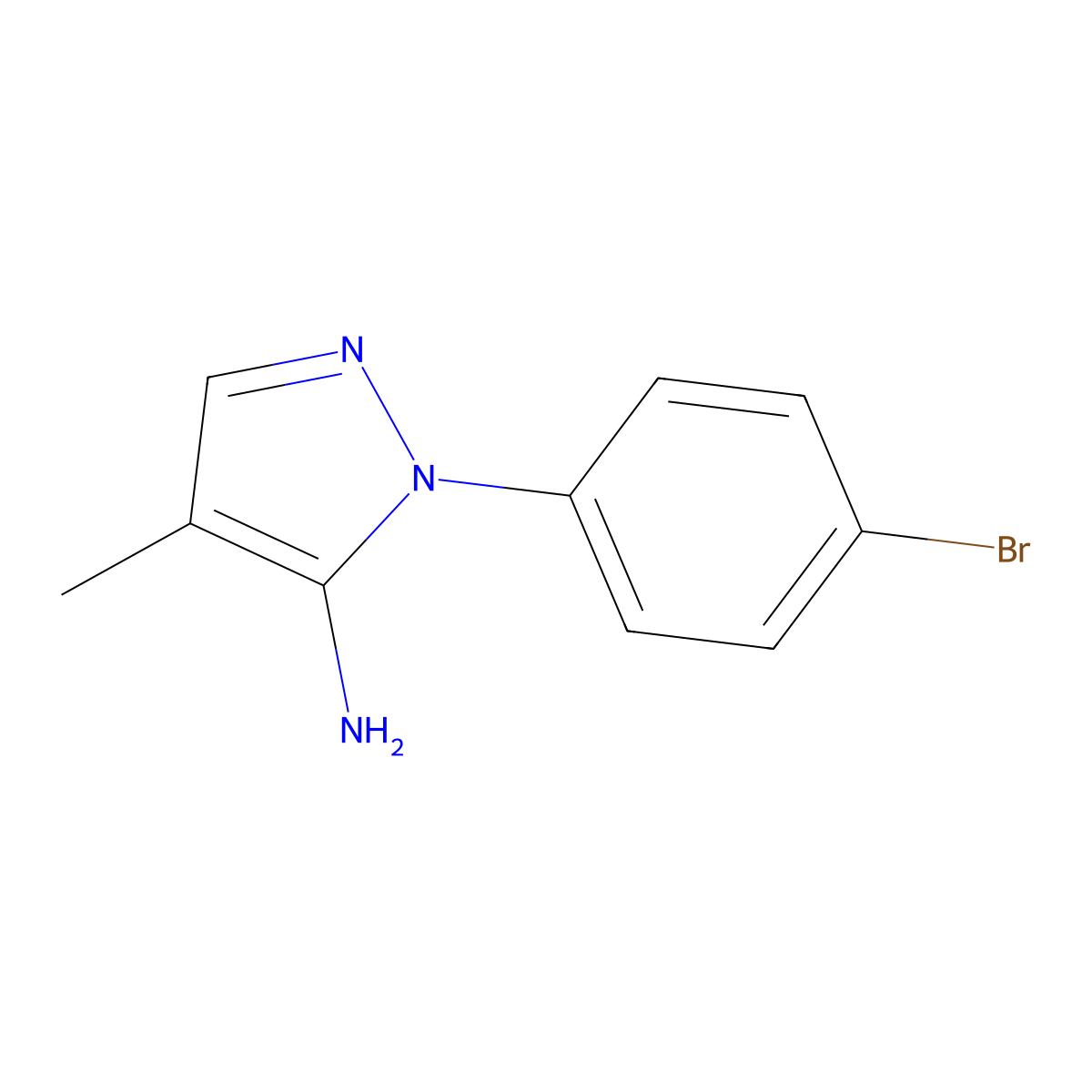 1-(4-bromophenyl)-4-methyl-1H-pyrazol-5-amine molecular structure, CAS 1523205-65-3