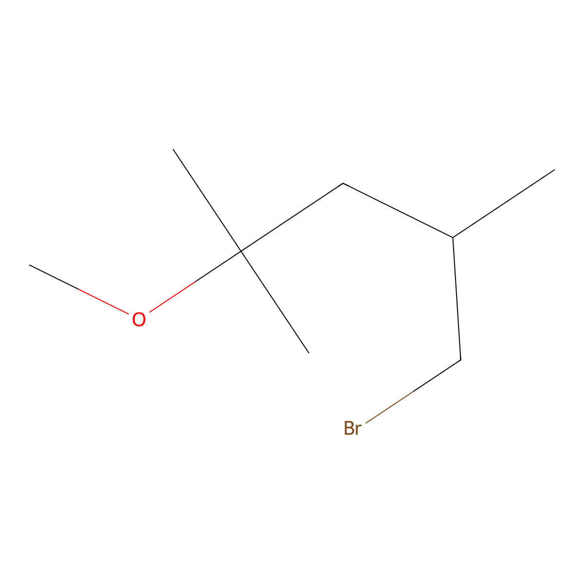 1-Bromo-4-methoxy-2,4-dimethylpentane molecular structure, CAS 1523215-89-5