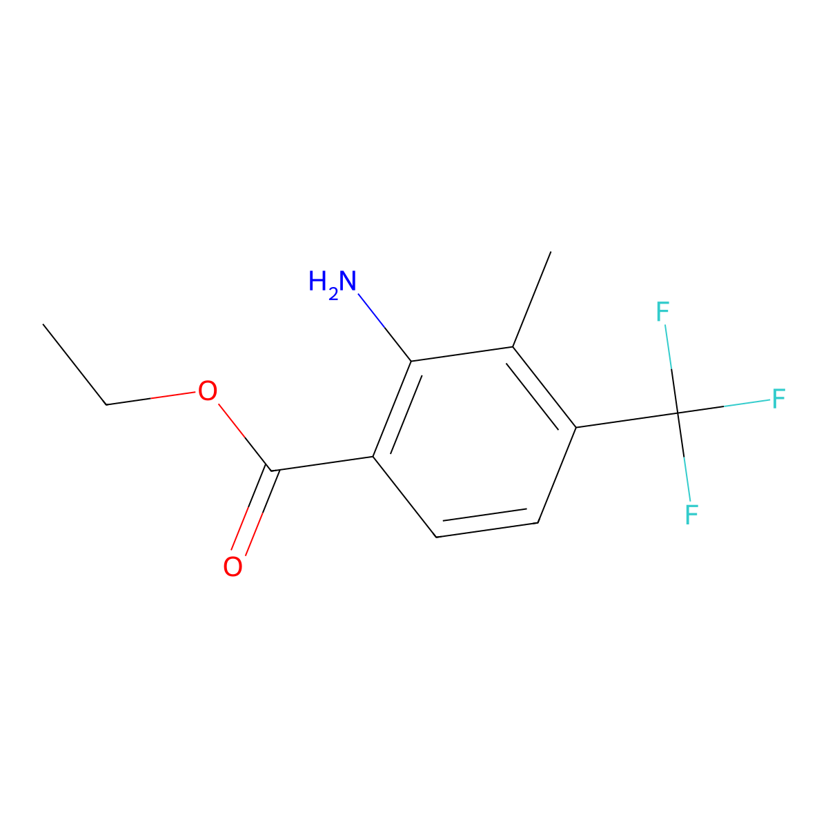 Ethyl 2-amino-3-methyl-4-(trifluoromethyl)benzoate molecular structure, CAS 1523227-88-4
