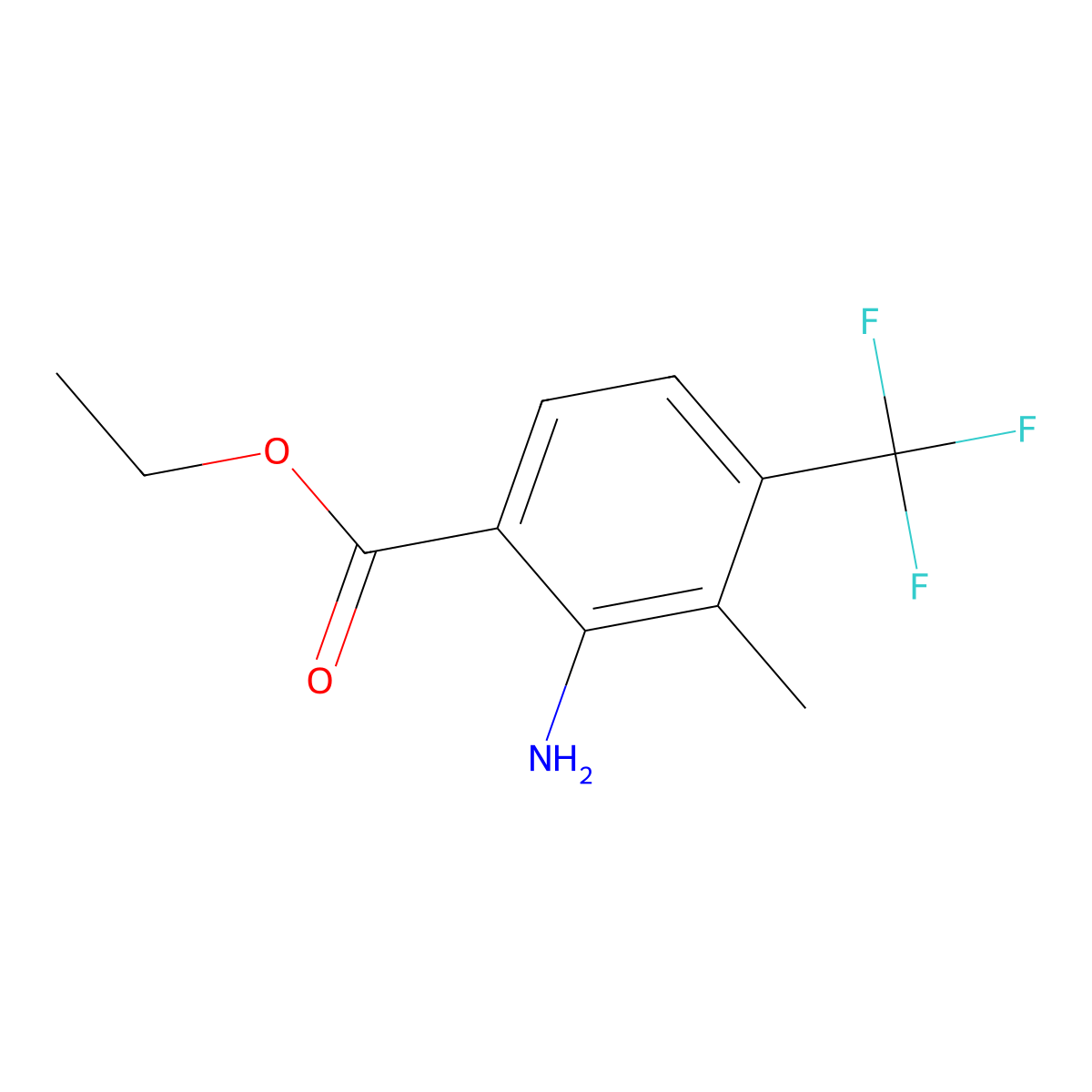 Ethyl 2-amino-3-methyl-4-(trifluoromethyl)benzoate molecular structure, CAS 1523227-88-4