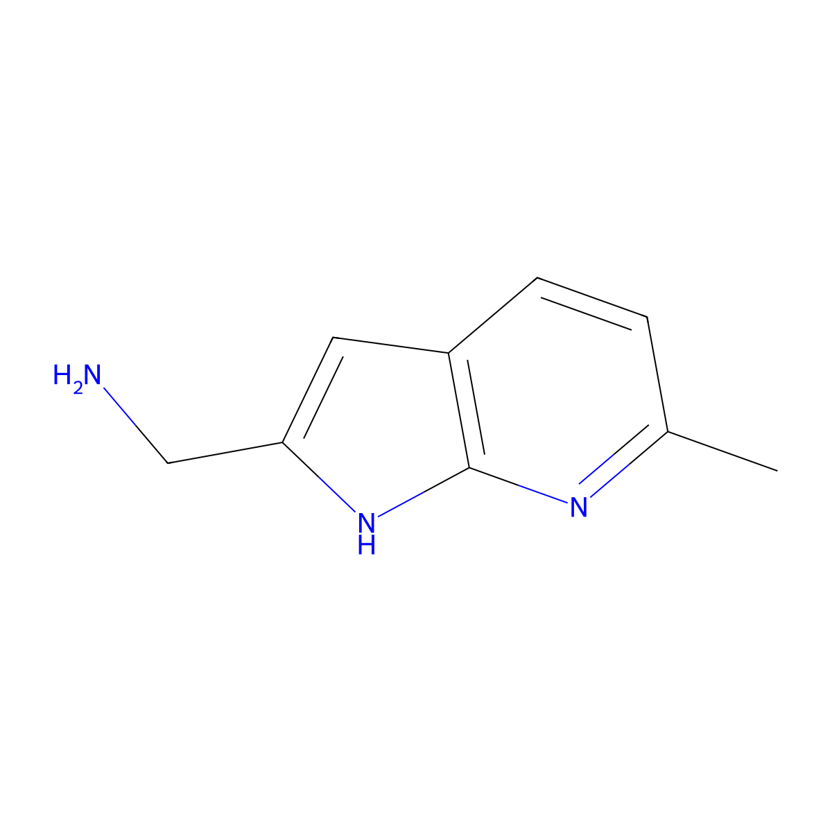 (6-Methyl-1H-pyrrolo[2,3-b]pyridin-2-yl)methanamine molecular structure, CAS 1523236-91-0