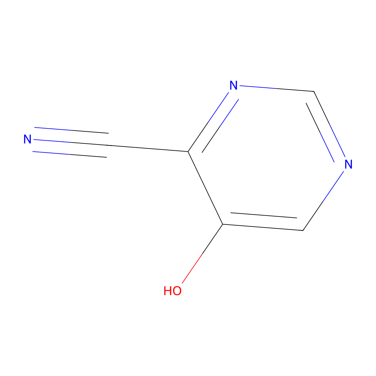 5-Hydroxypyrimidine-4-carbonitrile molecular structure, CAS 1523245-44-4